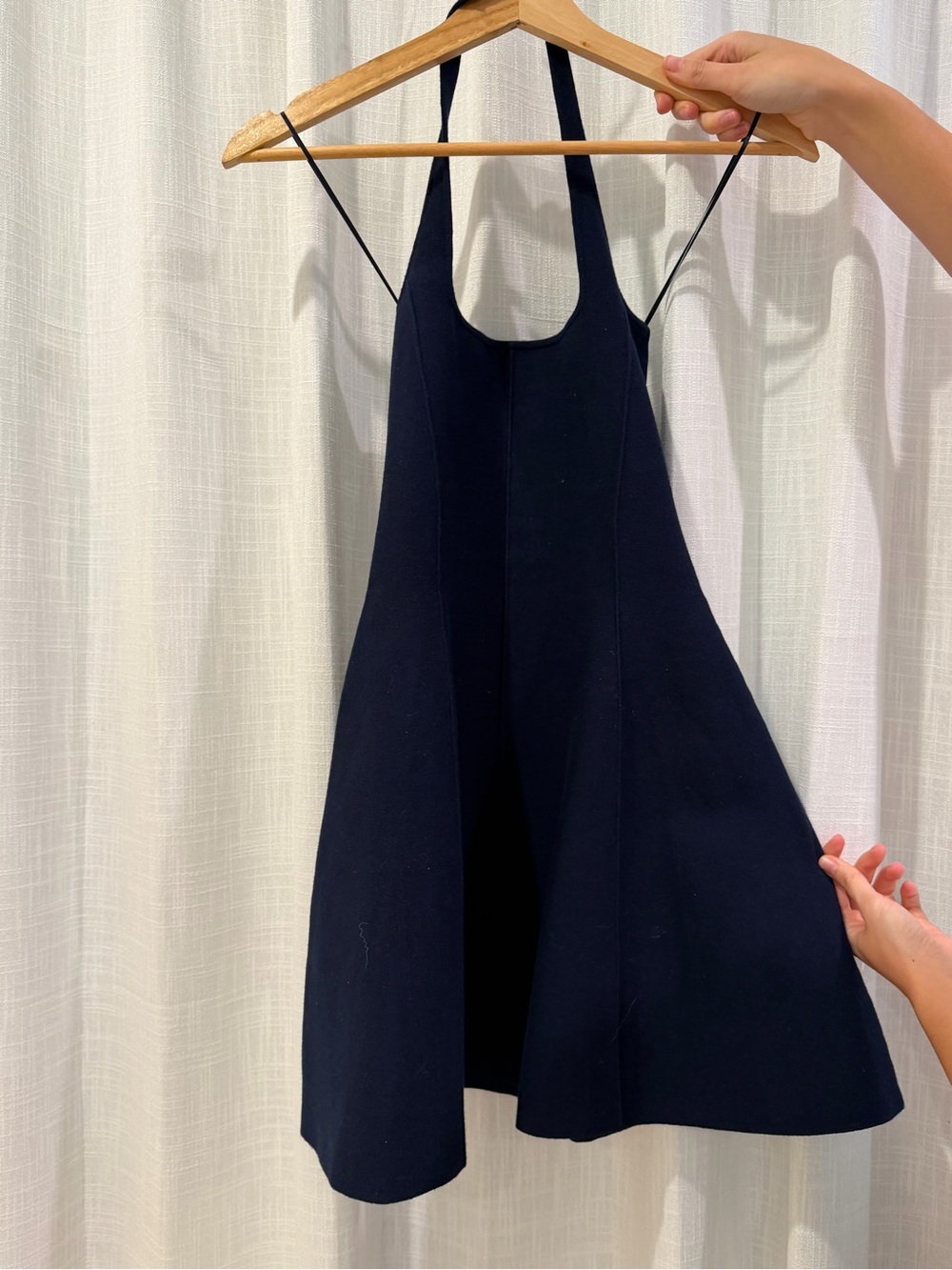 Fleur du Mal Navy Square-Neck Halter Mini Dress - Picture 2 of 5